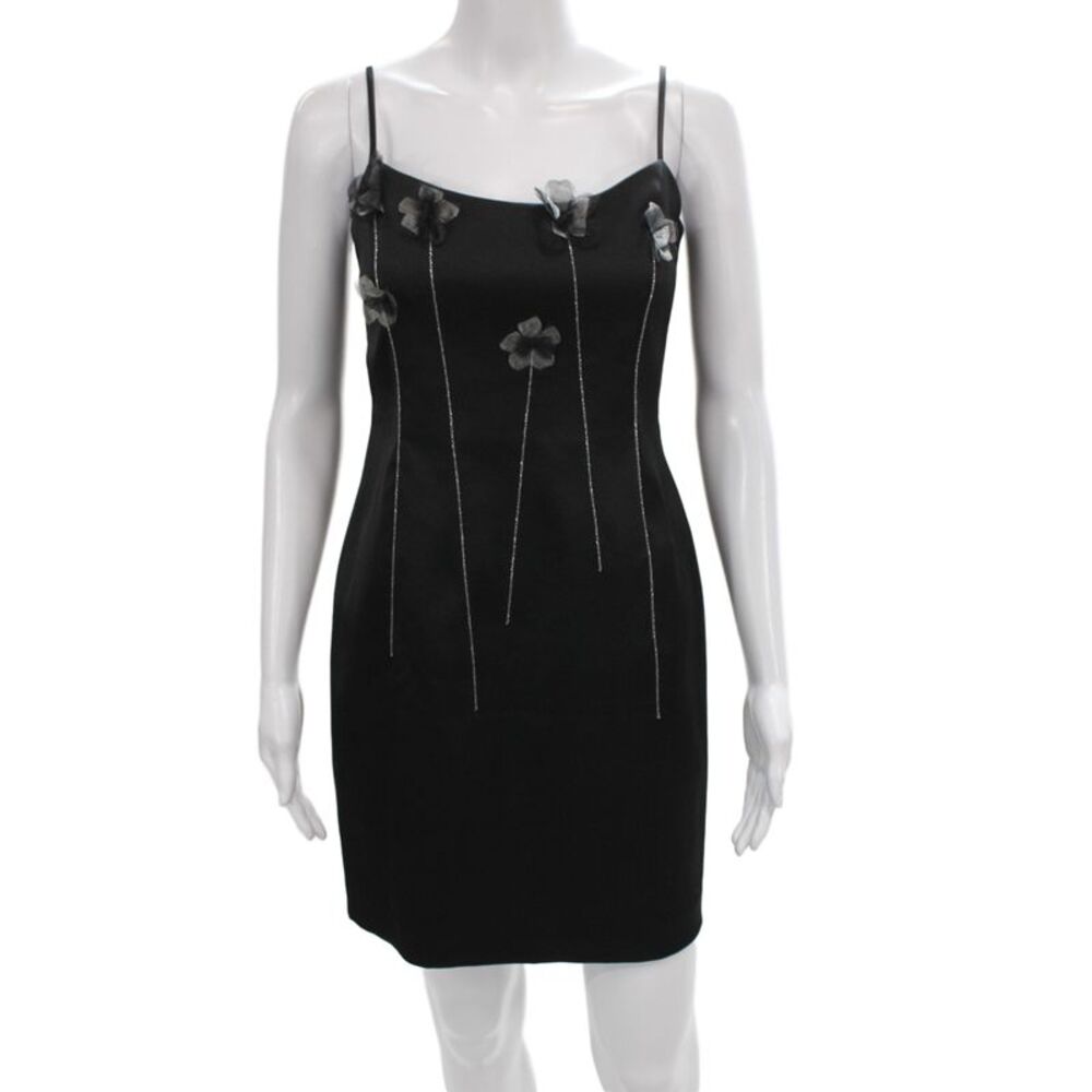 Laundry by Shelli Segal Womens Sheath Dress Black Floral Size 8
